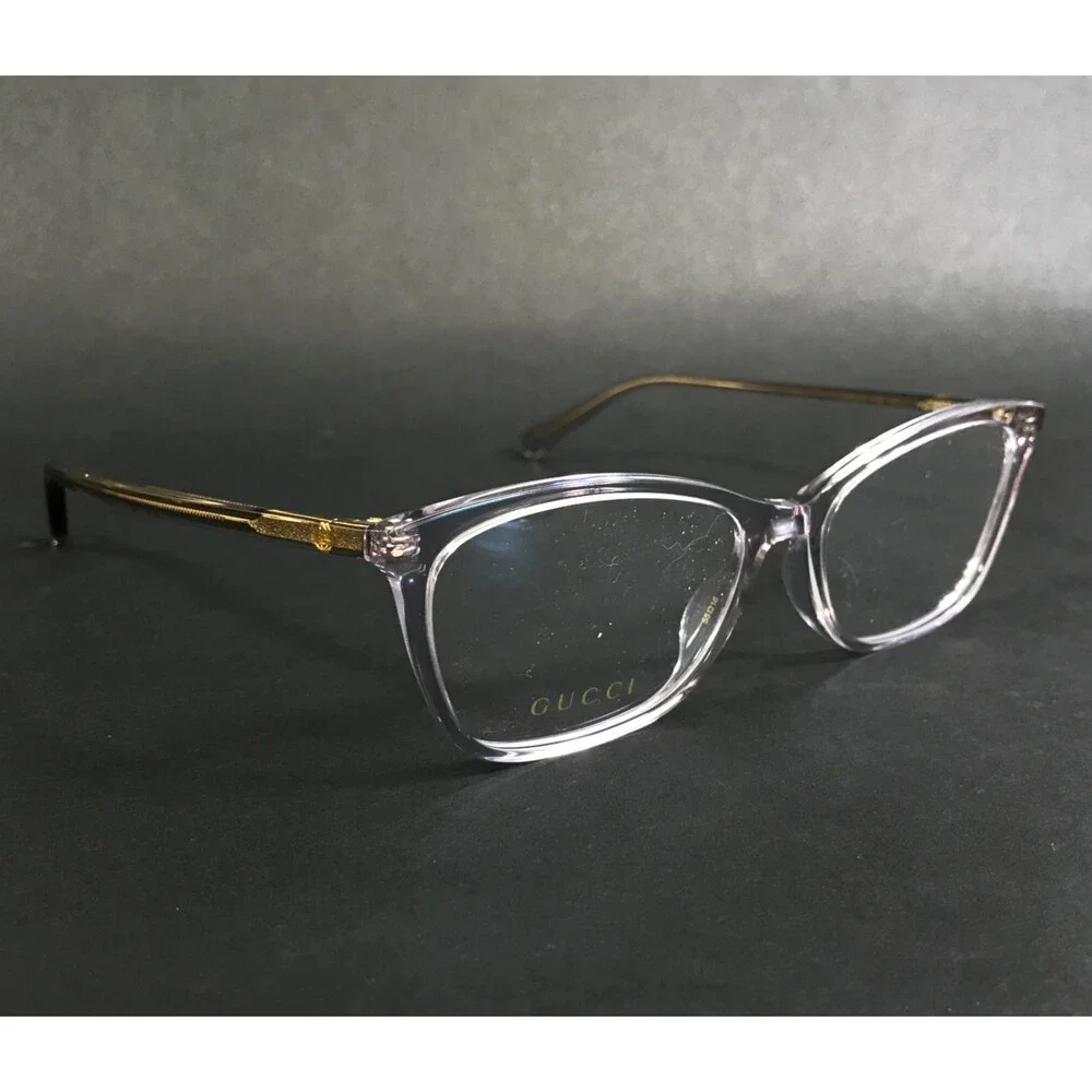 Gucci Eyeglasses Frames GG1930O 006 Clear Gold Cat Eye Full Rim 55-16-140
